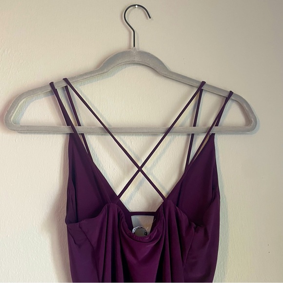 Plum Fashion Nova Cocktail Dress with Slit - Picture 3 of 3